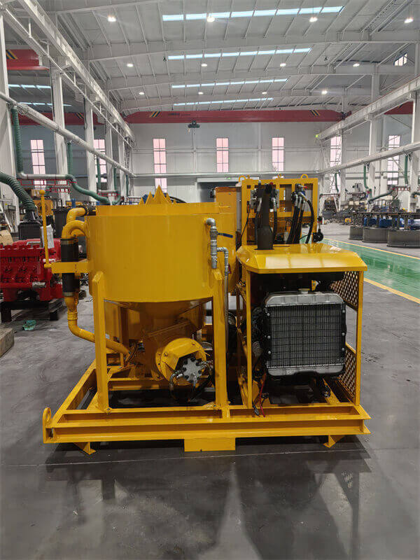 Diesel engine grout pump with mixer for highway railway