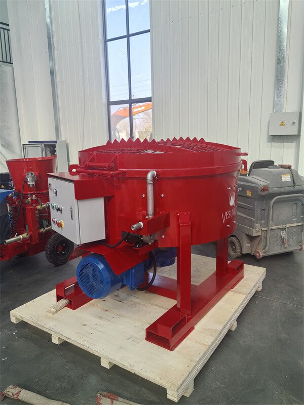 Mortar mixer refractory pan mixer with bag breaker