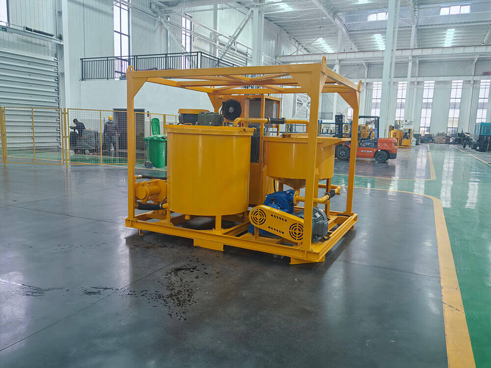 Colloidal cement grout mixer and agitator