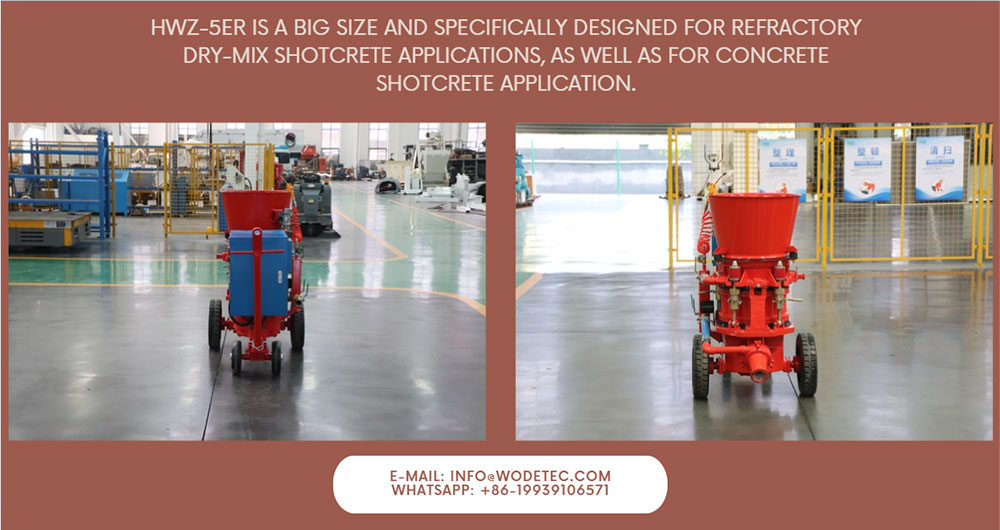 5m3h refractory dry mix concrete shotcrete machine