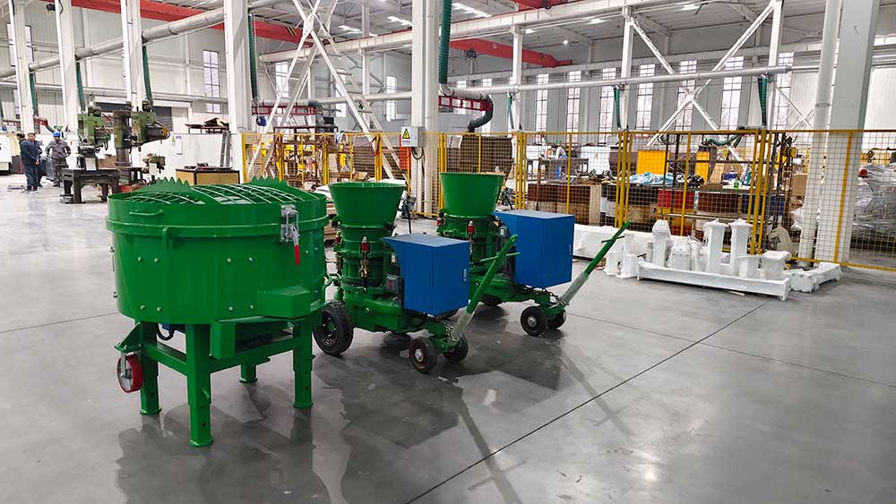 refractory gunning machine and refractory pan mixer