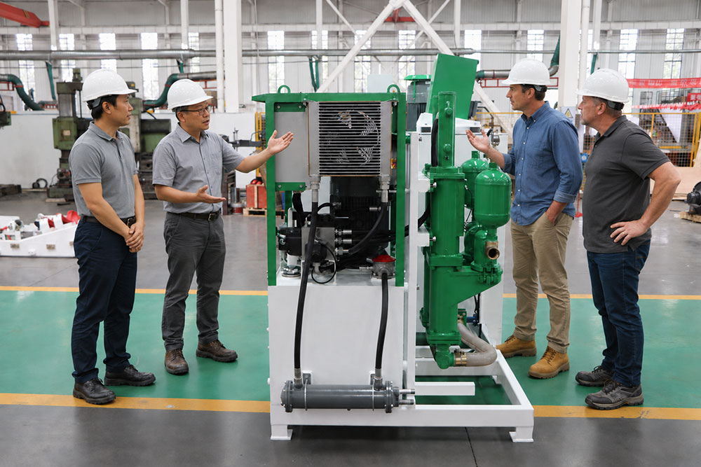 Factory inspection of retaining wall grout injection equipment
