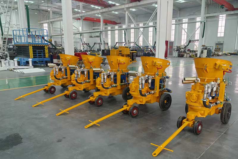shotcrete machine with air motor