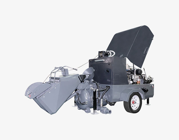 Semi-dry mortar pump