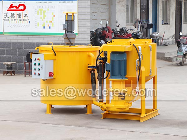 High speed cement slurry grout mixer and agitator