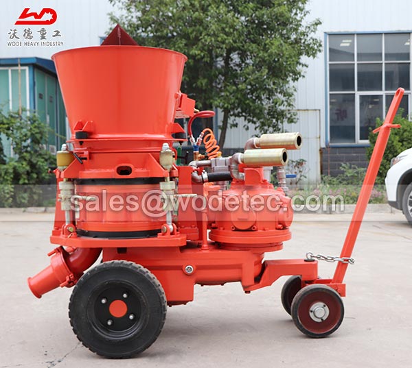 Large flow refractory concrete shotcrete machine