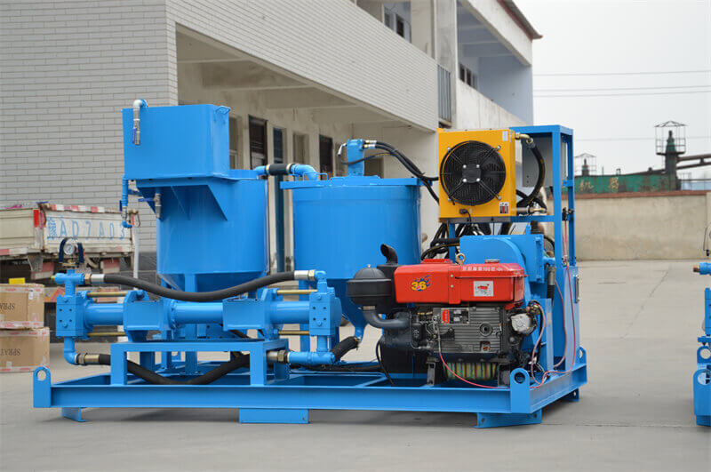 China electric three cylinders piston grout pump and mixer grout plant for pipe jacking project