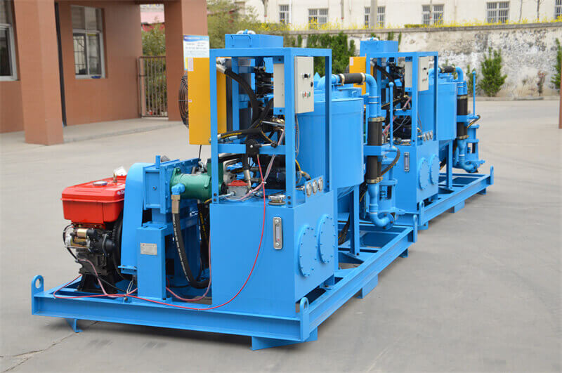 China electric three cylinders piston grout pump and mixer grout plant for pipe jacking project