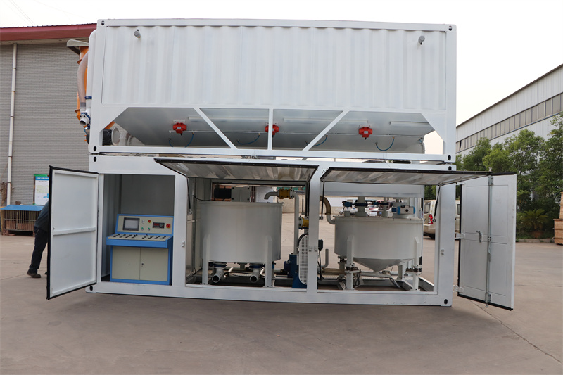 Grout Mixing Plant with container type cement silo