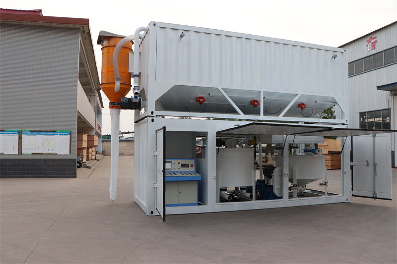 Container type slurry mixer plant with grouting pump