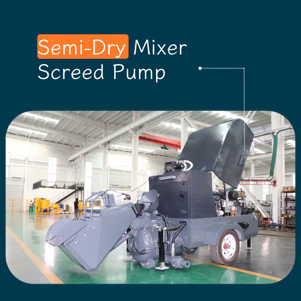 Semi-dry mortar floor screed machine