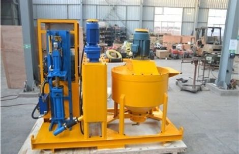 Cement grout pump station used for bridge restoration