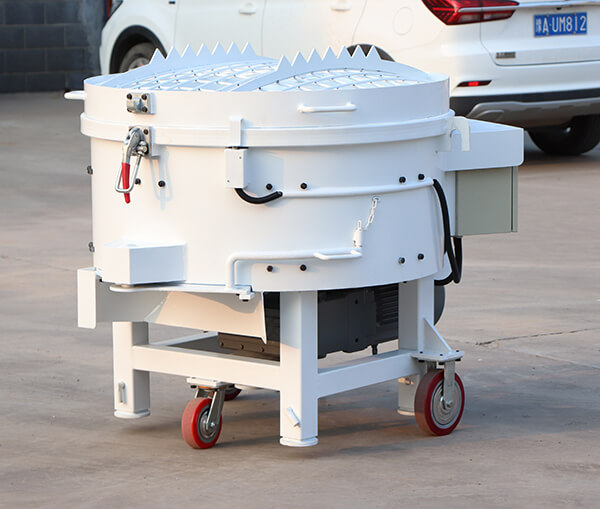 refractory pan mixer with mobile wheels