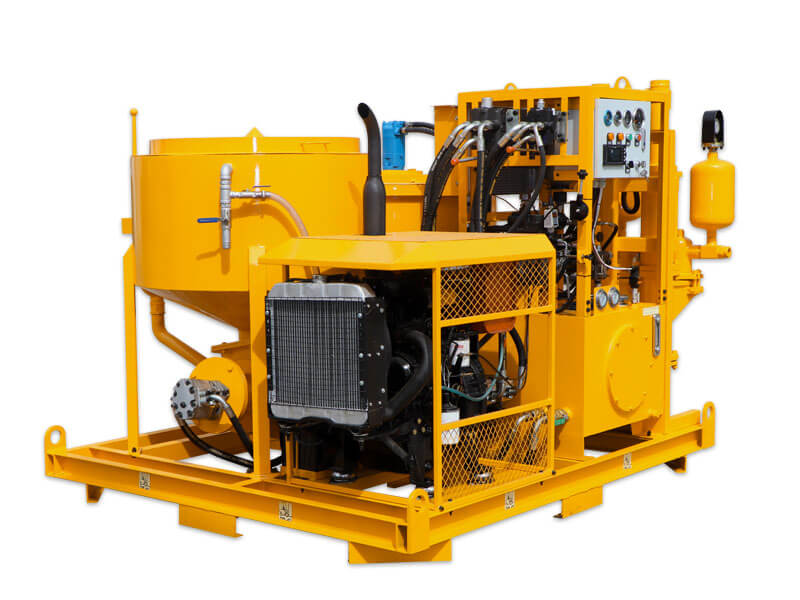 colloidal grout pump with mixer and agitator