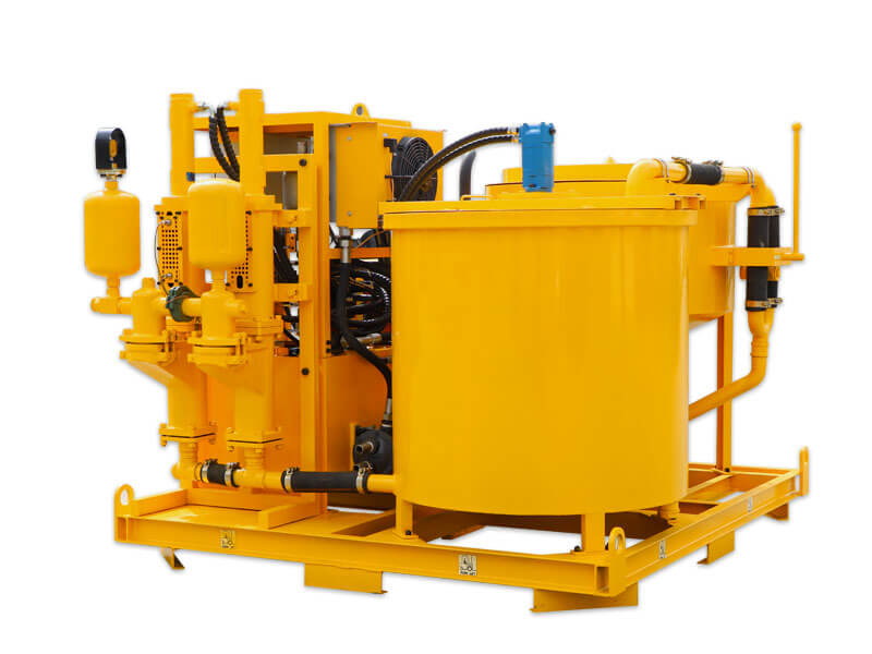 colloidal grout pump with mixer and agitator