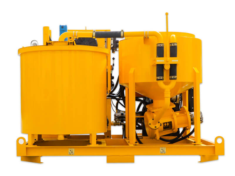 colloidal grout pump with mixer and agitator