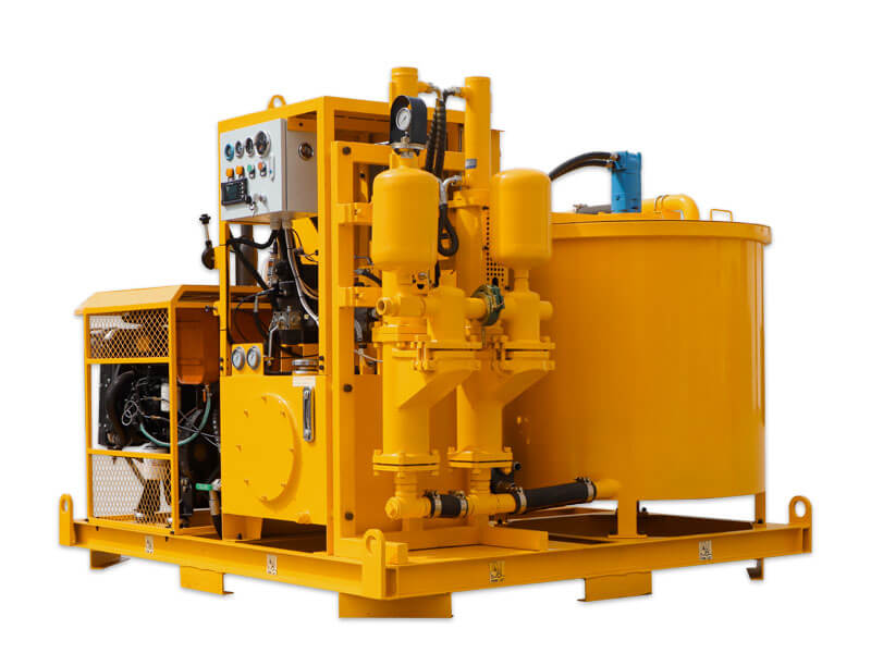 colloidal grout pump with mixer and agitator