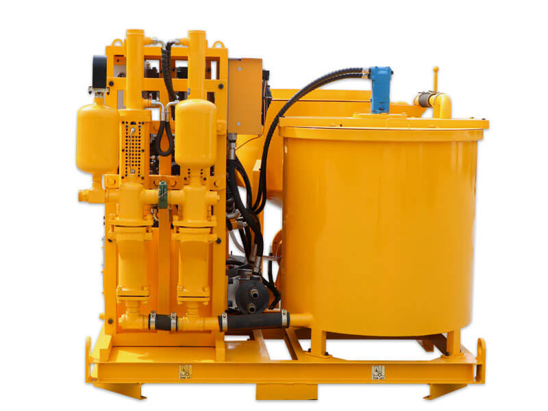 colloidal grout pump with mixer and agitator