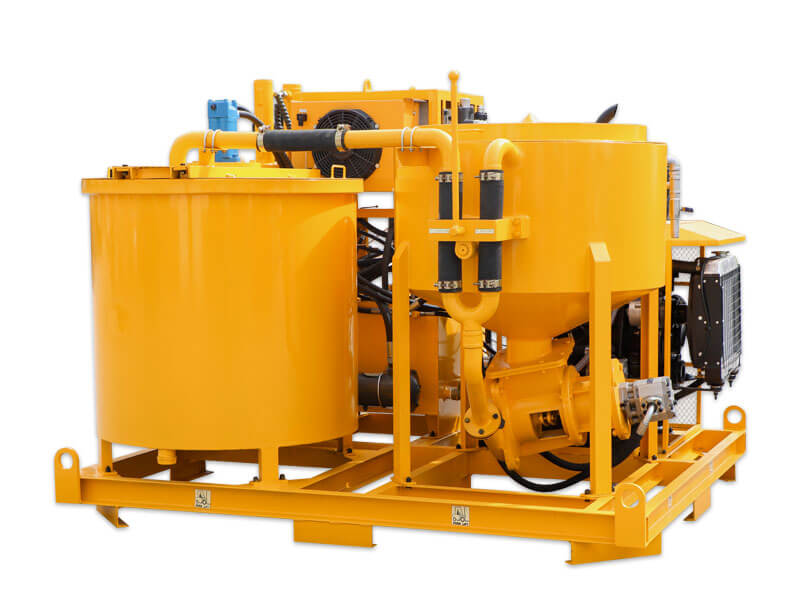 colloidal grout pump with mixer and agitator