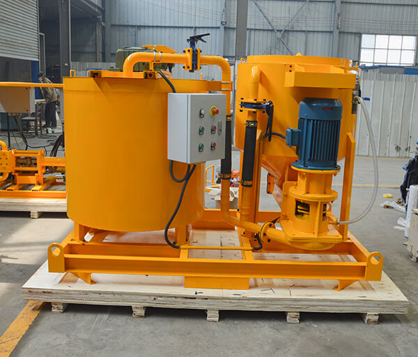 Cement grout injection mixer and agitator for bridge grouting