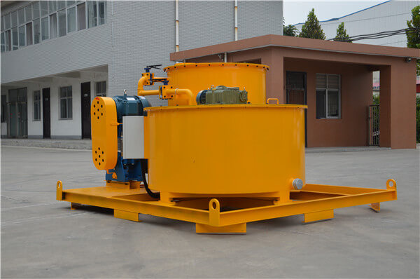 High volume colloidal grout mixer and agitator