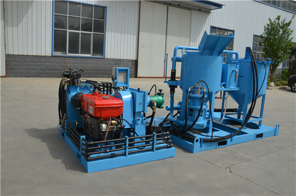 High pressure cement grout injection pump station 