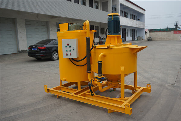 High speed cement grout mixer and storage machine