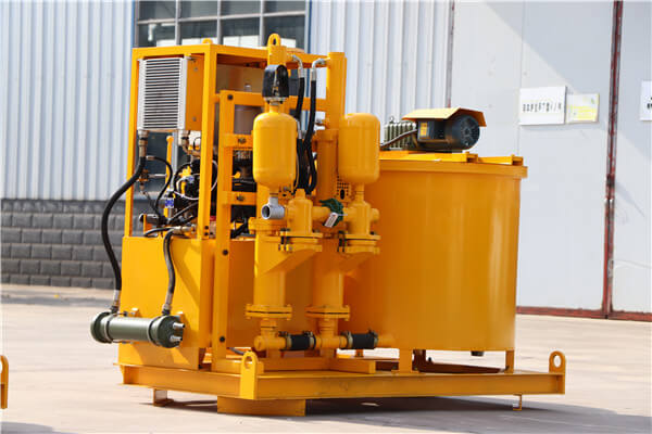 Adjustable pressure cement grout station machine